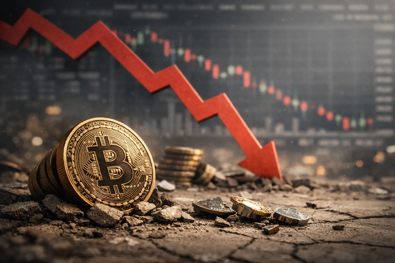 البيتكوين يتراجع بشكل حاد.. تصفية مراكز بملايين الدولارات تضغط على السوق